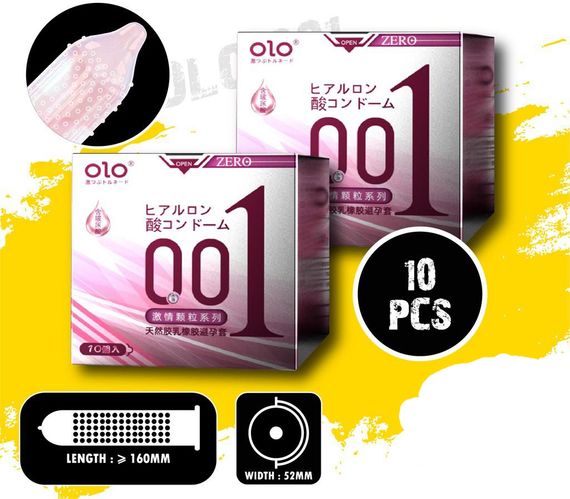 Презервативи OLO ZERO рельєфні з гіалуроновою кислотою 10 штук | Зображення 3