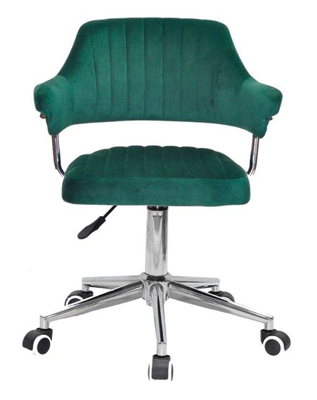 Крісло Jeff Modern Office велюр зелений B-1036 на хромованій хрестовині модерн із колесами | Зображення 3