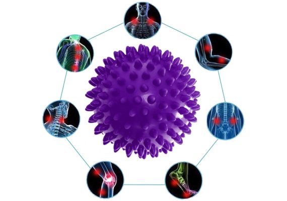 Масажний м'ячик EasyFit PVC 7.5 см м'який (надувний) фіолетовий (EF-1058-V) | Зображення 1