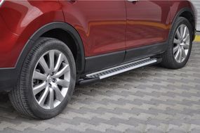 Бокові пороги Allmond Grey (2 шт., алюм) для Mazda CX-9 2007-2016рр