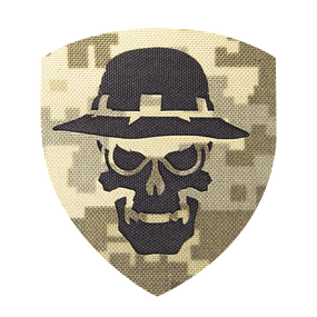 Шеврон Camotec Череп в панамі (7*8) Піксель (9031)