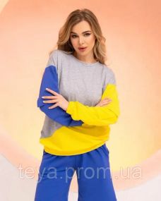 Толстовка цвет голубой/желтый размеры M, S, L, XL FI_006990