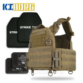 Комплект №5: Плитоноска Kiborg GU gen.2 з балістичним захистом та бронеплитами Coyote