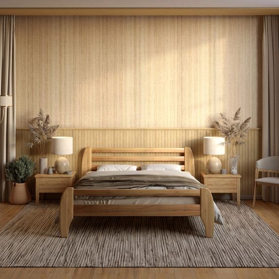 Односпальне дерев'яне ліжко Mebigrand Мілан Горіх світлий 70х190 см (MBG-6312)