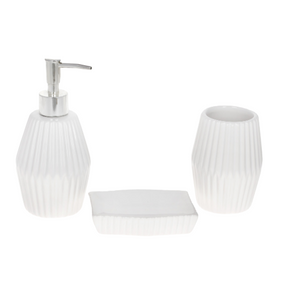 Набір для ванної кімнати 3в1 (дозатор 350мл, склянка 350мл, мильниця) білий 304-972 БОНА ДИ