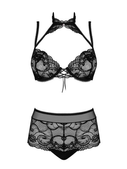 Комплект з чокером Obsessive Elizenes set Чорний S/M | Зображення 4