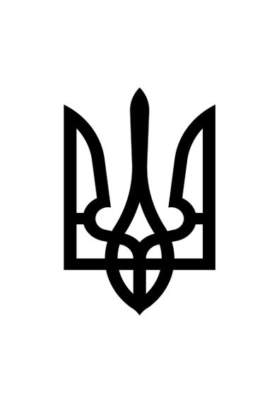 Футболка чоловіча біла з принтом "Тризуб чорний", S | Зображення 1