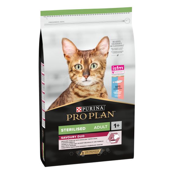 Сухой корм для стерилизованных кошек с треской и форелью Purina ProPlan Sterilised Savoury Duo Cod & Trout 1.5 кг | Зображення 1
