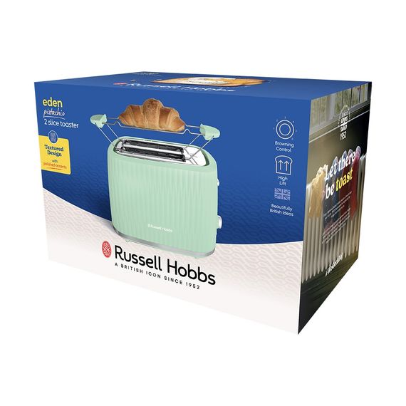 Тостер Russell Hobbs Eden 800Вт, пластик, підігрів, розморожування, фісташковий (27374-56) | Зображення 5