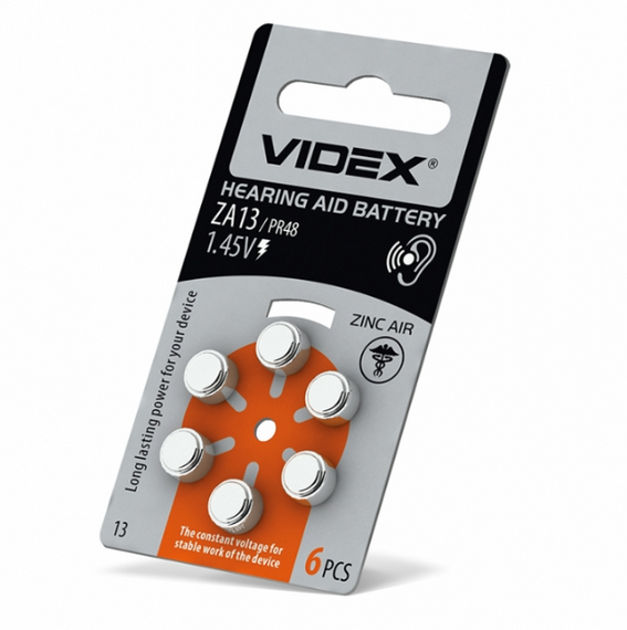 Батарейка ZA13 Zinc Air (бл-6шт) Videx