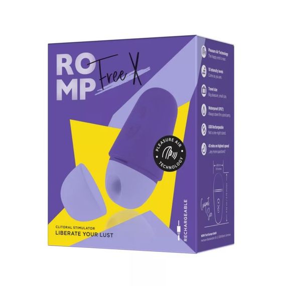 Вакуумний стимулятор для клітора ROMP Free X, силіконовий, фіолетовий Sex Aura | Зображення 9
