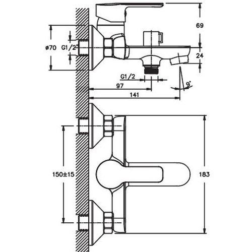 Змішувач для ванни Haiba MARCO 009 (HB0877) | Зображення 1
