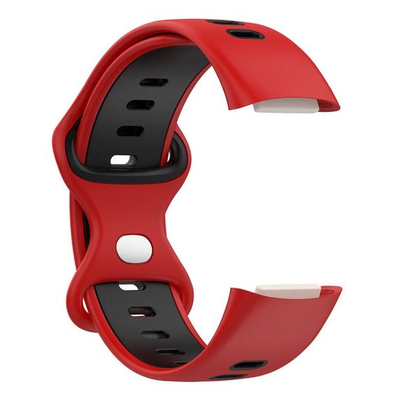 Силіконовий ремінець Primolux Sport для фітнес браслета Fitbit Charge 5 / Charge 6 - Red&Black / розмір М | Зображення 1