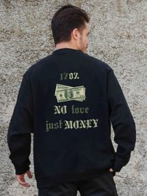 Утеплений оверсайз світшот на флісі з принтом Without Dollar Black