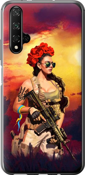 Чехол на Huawei Honor 20 Украинка с оружием "5316u-1697-17620"