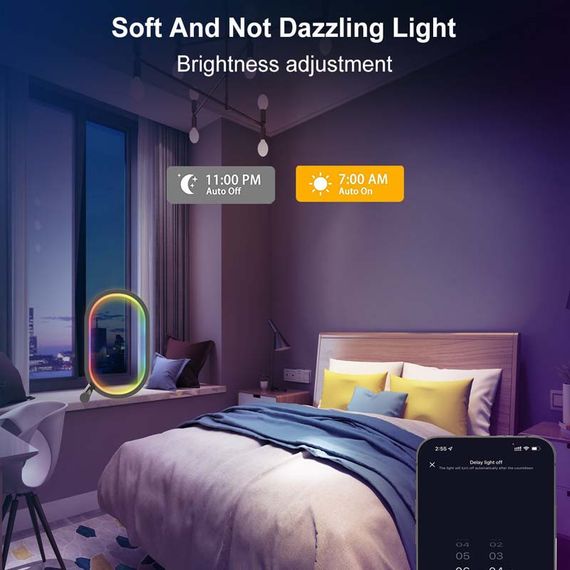 Настільна LED-лампа RGB Smart desk oval lamp Bluetooth USB with app | Зображення 2