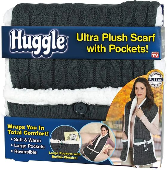 Зимняя меховая безрукавка с карманами на пуговицах Hugle scarf флис / плюш / коттон, шарф плед | Зображення 5