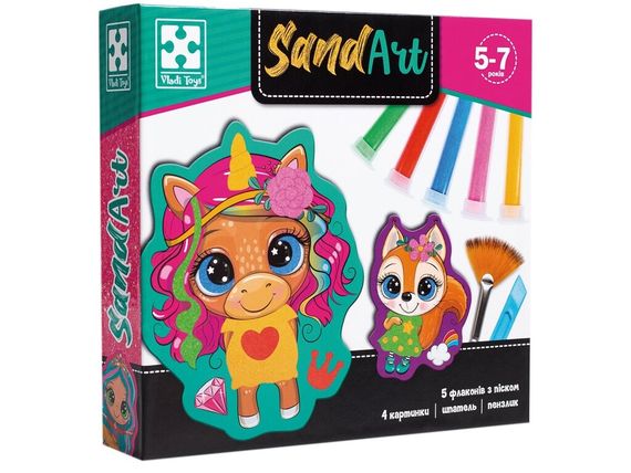 Набір для творчості  Sand Art Веселі друзі Vladi Toys VT4501-01 Різнокольоровий shop (4820234763801)