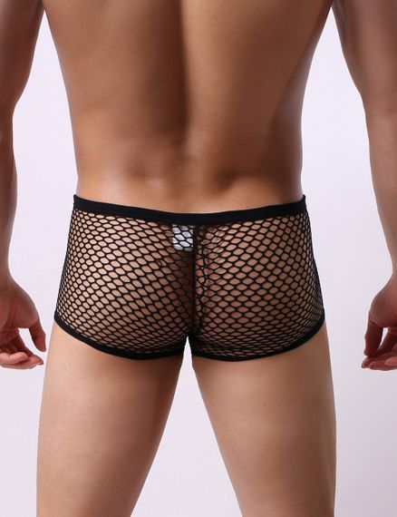 Мужские трусы в сетку Star Night Fishnet Boxer черные, М sexstyle | Зображення 3