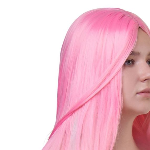 Перука довга Fetish Hair рожева, 100 см | Зображення 1