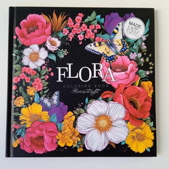 Розмальовка антистрес  Flora 160Х160 см, 24 аркуші, тверда обкладинка