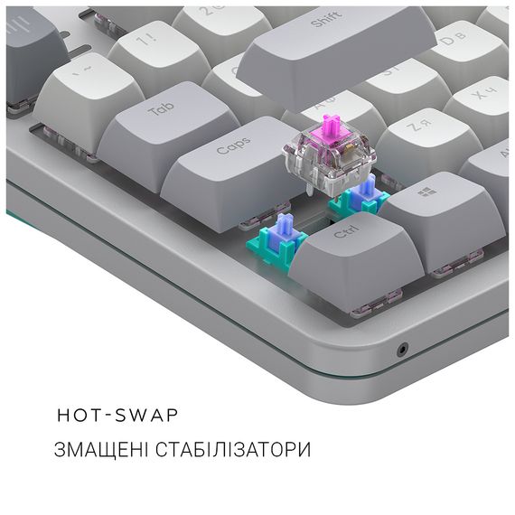 Клавіатура Dark Project ALU87 Daylight ABS RGB Mech G3MS Zircon White/Grey (DPKB_DAYLIGHT_87_ANSI_UA) | Зображення 7