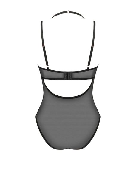 Прозоре боді Obsessive Selinne teddy M/L Black, дрібна сітка, подвійні бретелі sexstyle | Зображення 3