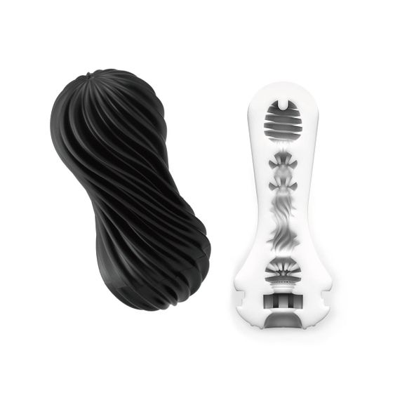 Мастурбатор Tenga Flex Rocky Black с изменяемой интенсивностью, можно скручивать Sex Aura