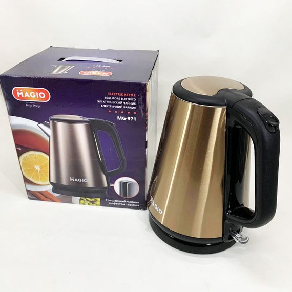 Чайник металлический для дома MG-971, Бытовой чайник для кухни Красивый кухонный QK-15 | Зображення 3