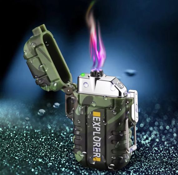 Электроимпульсная USB зажигалка Explorer FR171, две дуги в водонепроницаемом корпусе - Camouflage | Зображення 5