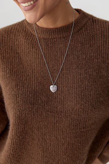 В'язана жіноча укорочена кофта - коричневий цвет, ONE SIZE (є розміри) | Зображення 3