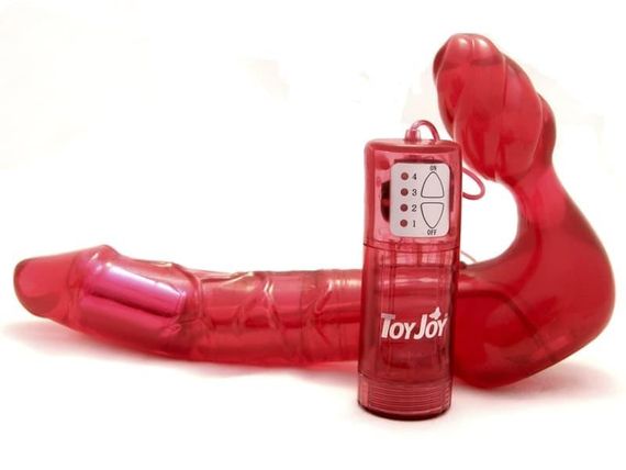 Безремневой страпон с вибрацией Bend Over Toy Joy, красный sexstyle | Зображення 3