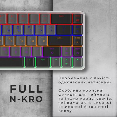 Клавиатура GamePro MK122R Red Swich Low Profile Wireless Dark Gray (MK122R) | Зображення 4
