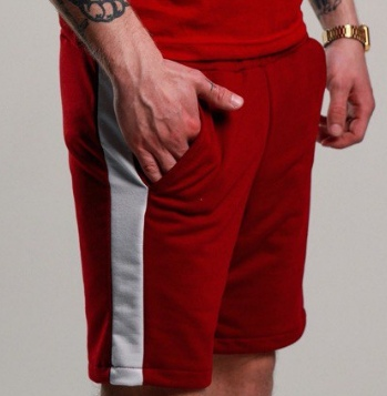 Шорти лампас бордо-білий XS