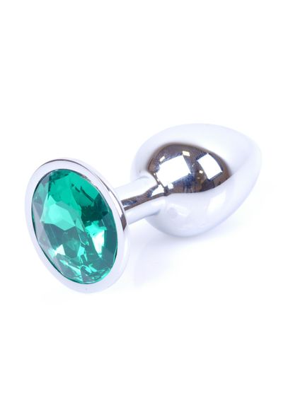 Анальна пробка - Jewellery Silver Plug Green | Зображення 1