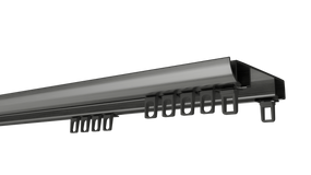 Карниз потолочный алюминиевый усиленный  двухрядный, DS-2 стальной серый 175 см.