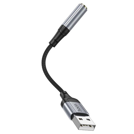 Переходник Hoco LS36 Fresh USB to 3,5 AUX Black | Зображення 2
