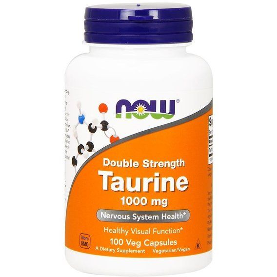 Таурін NOW Foods Taurine, Double Strength 1000 mg 100 Veg Caps NF0142
