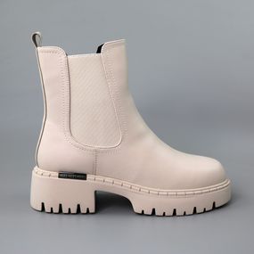 Черевики жіночі шкіряні хутро 590437 Бежеві 36 37 38 39 40