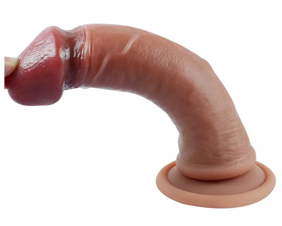 Фалоімітатор на присосці OYO - Dildo Double Layer Silicone YQW-008 (довжина 18 см, діаметр 3.5 см) Sex Aura | Зображення 4