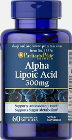 Альфа-ліпоєва кислота Puritan's Pride Alpha Lipoic Acid 300 mg 60 Softgels
