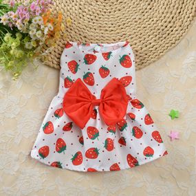 Сукня для собак з принтом полуничка L