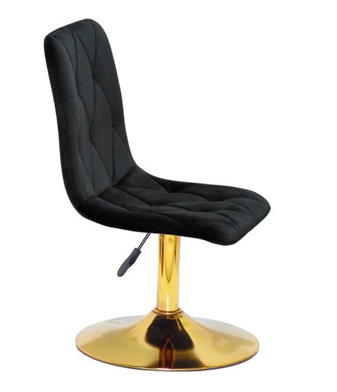 Стілець Melvin (Fred) GD-Base, на золотій круглій нозі-опорі, з регулюванням висоти, м'яке сидіння велюр чорний OR-854 | Зображення 7