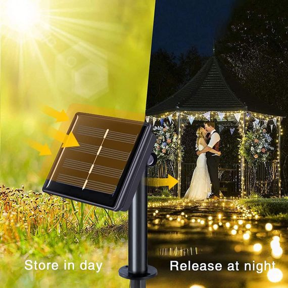 Солнечная гирлянда Oreunik 240 LED (2x120), 20м, тёплый свет, 8 режимов, IP65, для сада, свадьбы, Нового года | Зображення 5