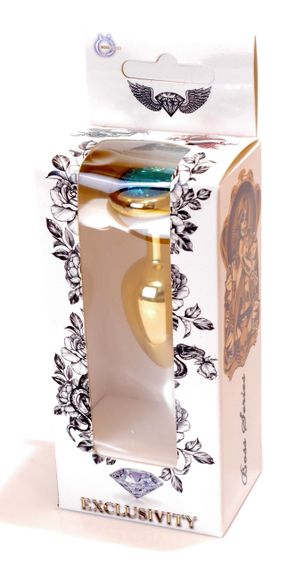 Анальний затор Boss Series - Jewellery Gold Heart PLUG Light Blue S, BS6400040 sexstyle | Зображення 6