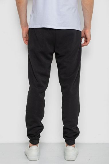 Спорт чоловічі штани на флісі, колір чорний, 244R41309 | Зображення 3