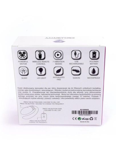 Вібратор для пар - V-Vibe Purple, USB, 7 Function, Remote Control | Зображення 7