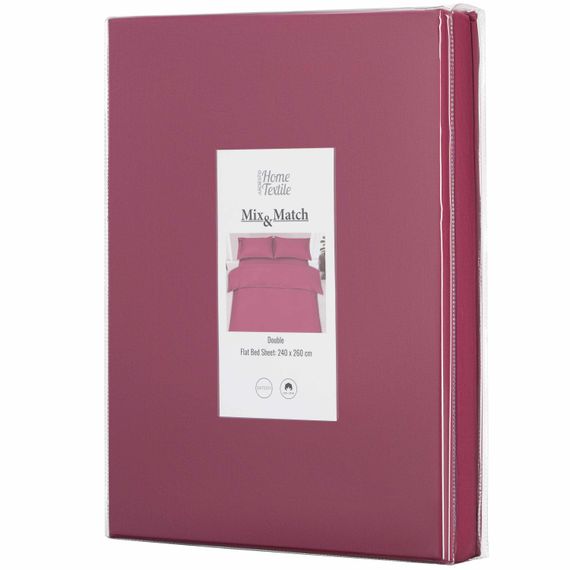 Простирадло Ardesto Mix&Match, 240x260см, 100% бавовна, сатин, ягідний (ART2426FSR)