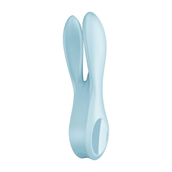 Кліторальний вібратор Satisfyer Threesome 1 Light Blue з трьома гнучкими пальчиками Sex Aura | Зображення 4