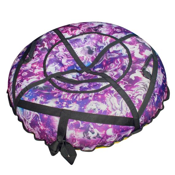 Надувні санки 100 см "єдинороги" (Оксфорд, ПВХ) плюшка для катання по снігу | Зображення 7